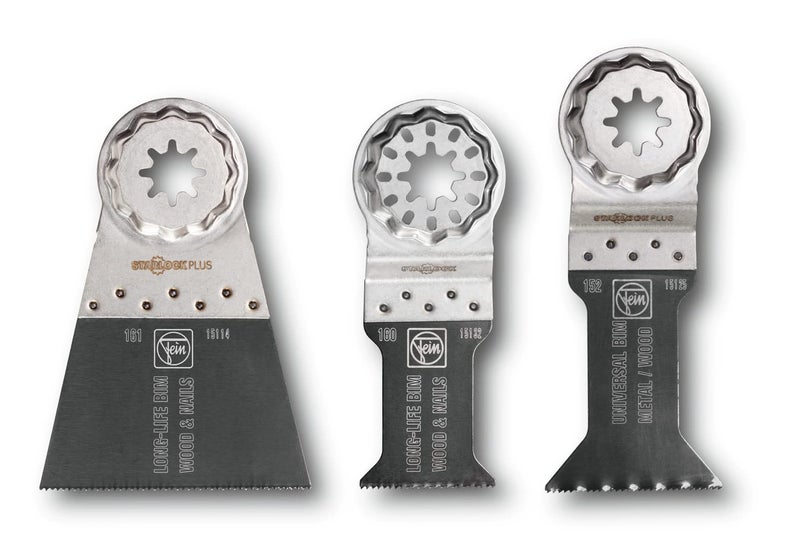 Fein Starlock Plus E-Cut Combo Saw Blade Set - 3-Piece Kit for Precision Cutting, Includes (2) E-Cut Long-Life, (1) E-Cut Universal Saw Blade - 35222952030 - Image 1